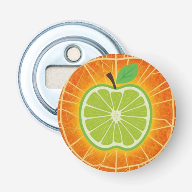 Décapsuleur Lime Apple Pop - Gras Citrus Art Bottle Opener (Devant)
