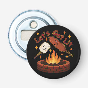 Décapsuleur Lit Firepit - mignon Marshmallow & Hot Dog