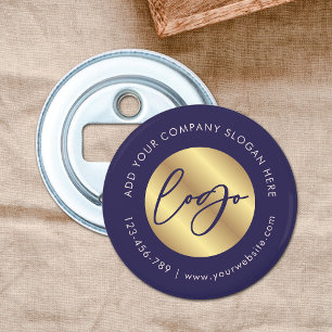 Décapsuleur Logo Immobilier Navy & Or Entreprise Promotionnel