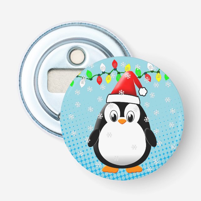 Décapsuleur Lumières de Noël de Pingouin en Carton mignon (Devant)