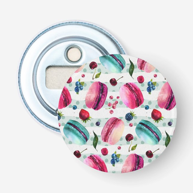 Décapsuleur Macarons Pâtisserie française avec baies Motif (Devant)