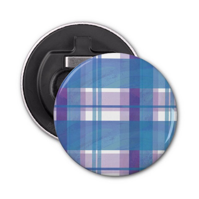 Décapsuleur Madras Plaid Blue et Purple (Devant)
