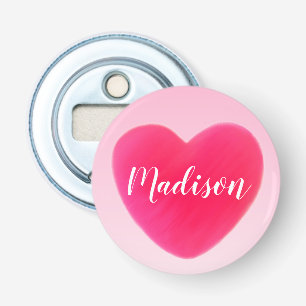 Décapsuleur Magnet personnalisé au coeur rose pâle