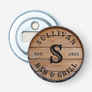 Décapsuleur Maison rustique en bois Nom du monogramme personna