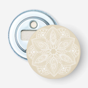 Décapsuleur Mandala blanc exotique sur Arrière - plan beige