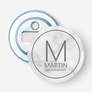 Décapsuleur Marbre Moderne Personnalisé Monogramme&Nom Groomsm