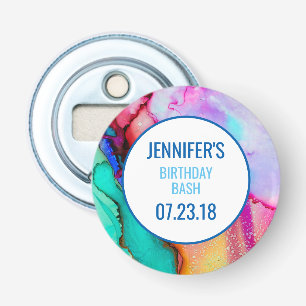 Décapsuleur Marbre rose violet vert Abstrait Aquarelle