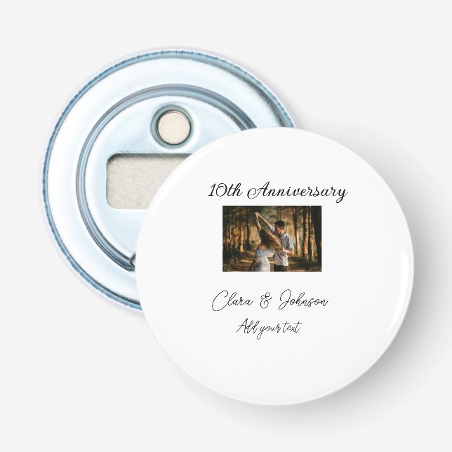 Décapsuleur Mariage Anniversaire ajouter nom année image texte (Devant)