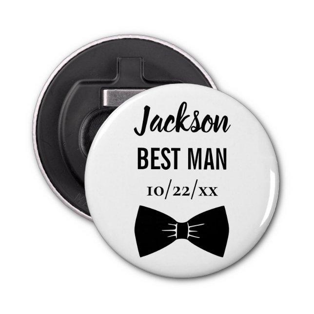 Décapsuleur Mariage Best Man Bachelor Party Black Bow Cravate (Devant)