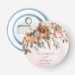 Décapsuleur Mariage Champêtre Orange Floral Automnal