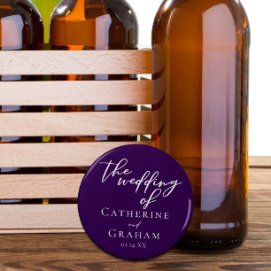 Décapsuleur Mariage de soirée Royal violet blanc personnalisé