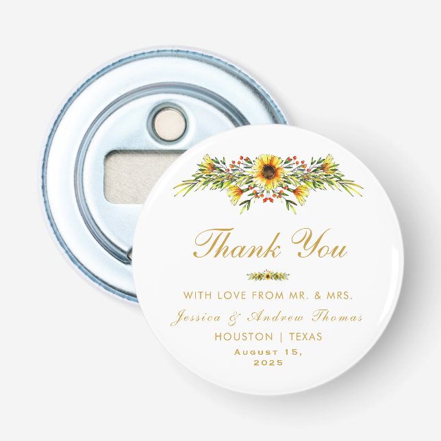 Décapsuleur Mariage décoratif Fleurs d'été (Devant)