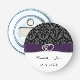 Décapsuleur Mariage Diamante Damas Violet