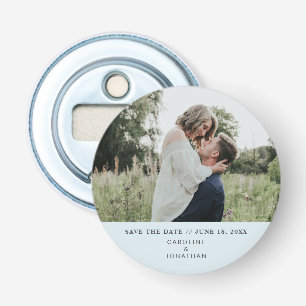 Décapsuleur Mariage Enregistrer la date Photo Simple Minimal B