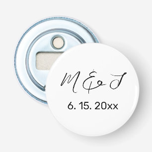 Décapsuleur Mariage moderne à main noire blanche