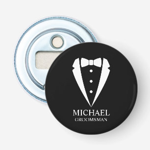 Décapsuleur Mariage noir Tuxedo Suit Groomsmen personnalisé