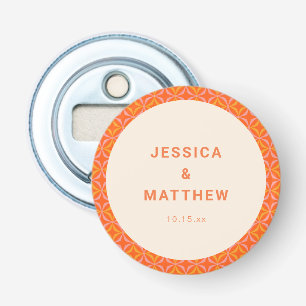 Décapsuleur Mariage personnalisé géométrique orange moderne du