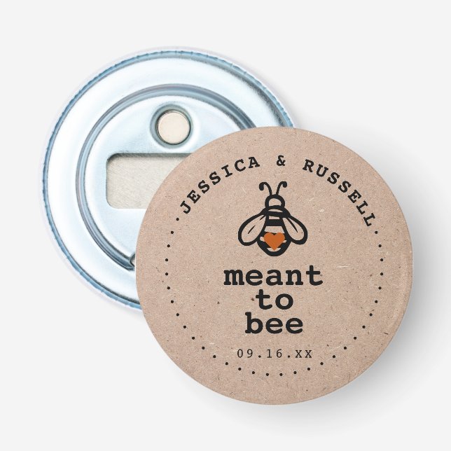 Décapsuleur Mariage Rustique Prévu Pour Être Une Abeille (Devant)