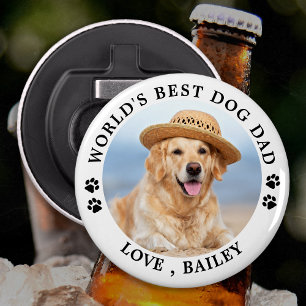 Décapsuleur Meilleur papa de chien au monde Photo personnalisé