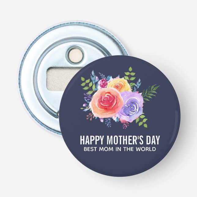 Décapsuleur Meilleure maman dans le monde Roses de la fête des (Devant)