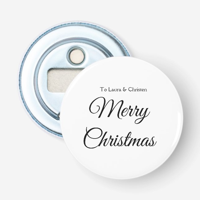 Décapsuleur Merry Christmas add name text custom family gift (Devant)