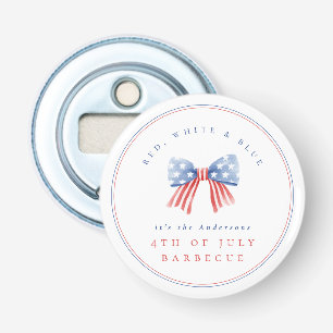Décapsuleur Minimaliste Préparé USA Aquarelle Nœud 4 Juillet B