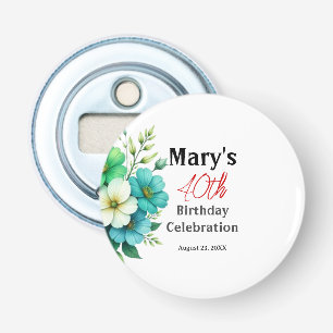 Décapsuleur Modèle d'anniversaire de bouquet de fleurs blanche