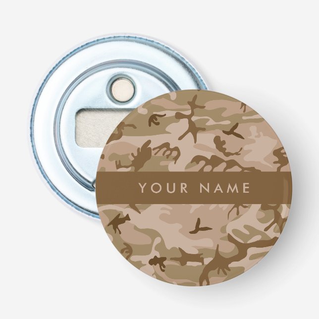 Décapsuleur Modèle de camouflage du désert, Votre nom, Personn (Devant)
