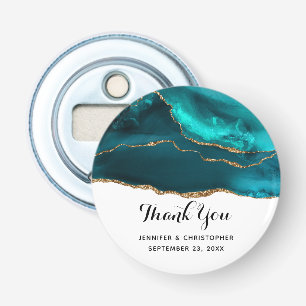 Décapsuleur Moderne et élégant Turquoise Agate & Gold Ribbon M