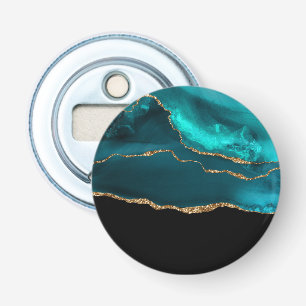 Décapsuleur Moderne et élégant Turquoise Agate & Gold Ribbon s