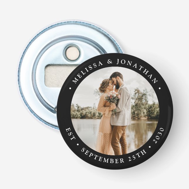 Décapsuleur Moderne simple personnalisé photo mariage Faveur (Devant)