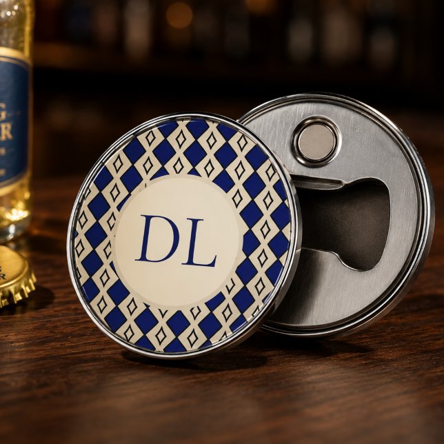 Décapsuleur Monogramme Bleu Royal (Créateur téléchargé)