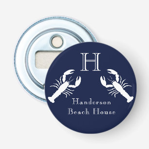 Décapsuleur Monogramme Marine Bleu Bleu Homard Nautique