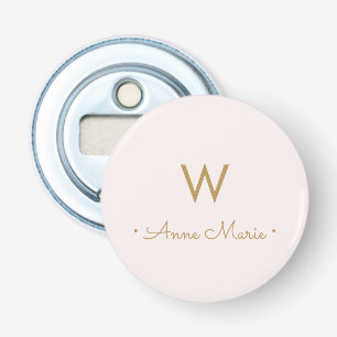 Décapsuleur Monogramme moderne Blush Pink Gold Script