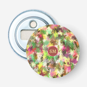 Décapsuleur Monogramme Peinture Splatter Automne Couleur Art F
