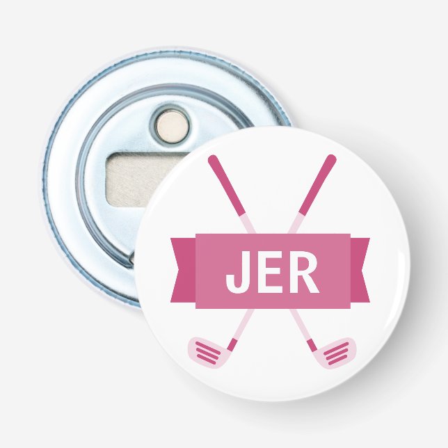 Décapsuleur Monogramme personnalisé Club Crossed Cool Pink Lad (Devant)