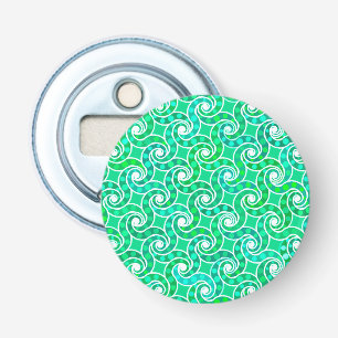 Décapsuleur Motif Abstrait tourbillon - nuances de vert jade