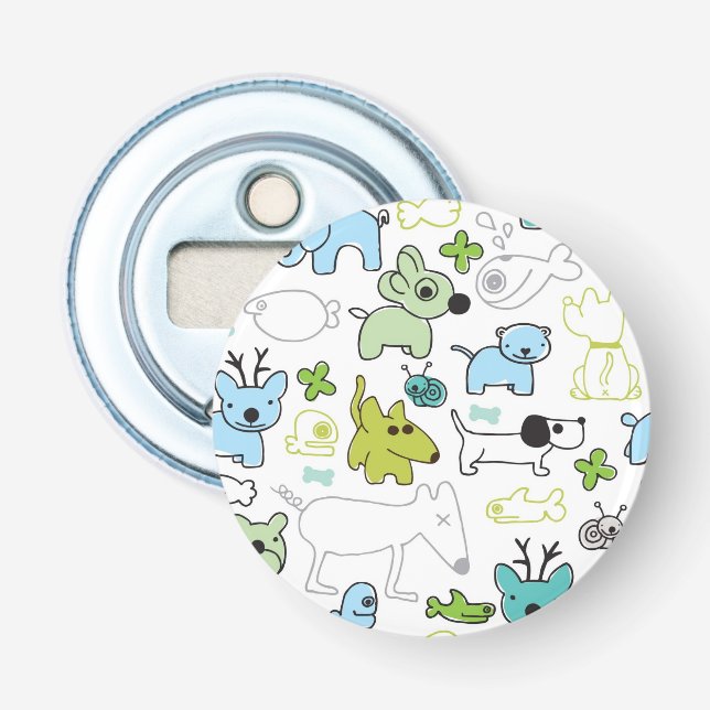 Décapsuleur motif animal d'arrière - plan d'enfants (Devant)