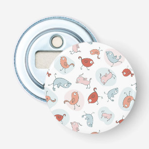 Décapsuleur motif avec des oiseaux de bande dessinée