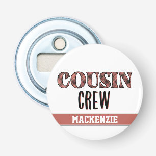 Décapsuleur Motif carreaux personnalisé Équipe de cousins Clan
