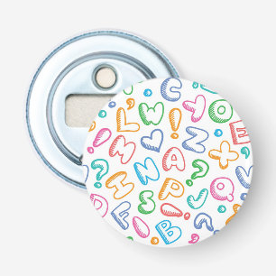 Décapsuleur motif d'alphabet