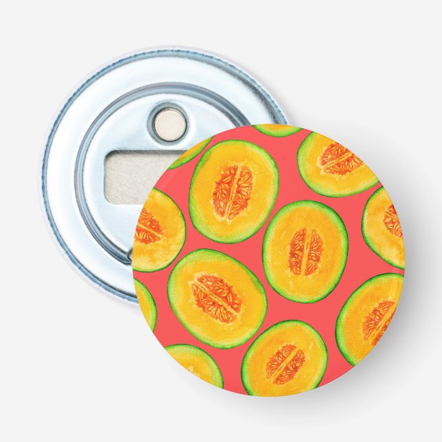 Décapsuleur Motif d'aquarelle de tranches de melon (Devant)