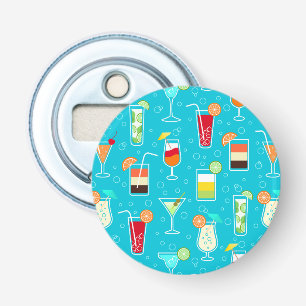 Décapsuleur Motif de cocktail sur l'arrière - plan turquoise
