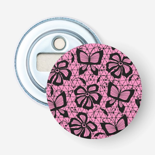 Décapsuleur motif de dentelle avec des papillons (Devant)