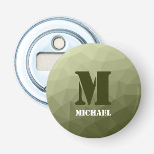 Décapsuleur Motif de maille géométrique vert clair de l'armée
