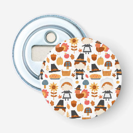Décapsuleur Motif de récolte de pèlerins d'action de grâce