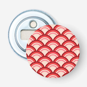 Décapsuleur Motif de vague Art Déco - rouge corail et rose