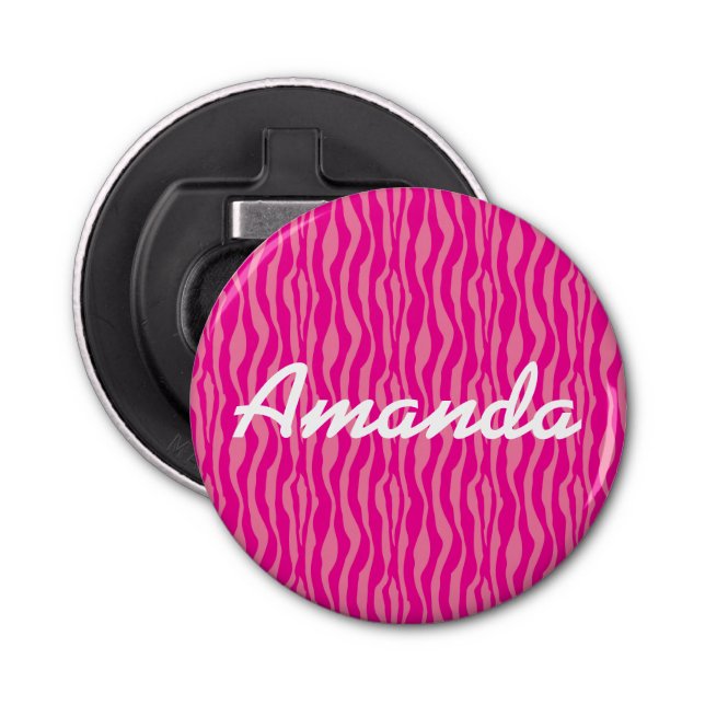 Décapsuleur Motif d'impression rose Zebra personnalisable (Devant)