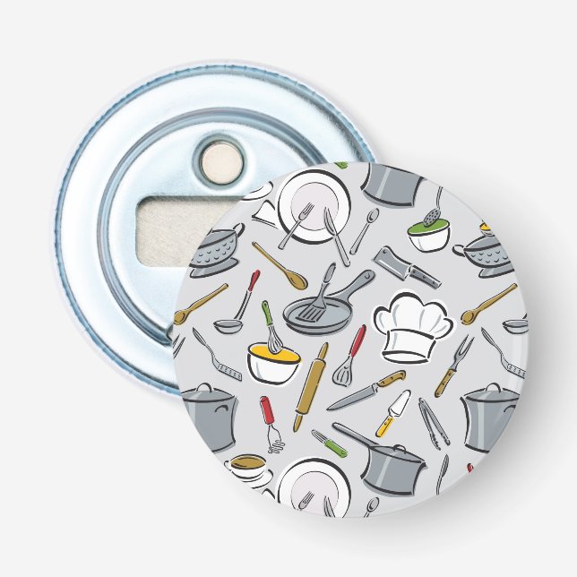 Décapsuleur Motif d'outils de cuisine (Devant)