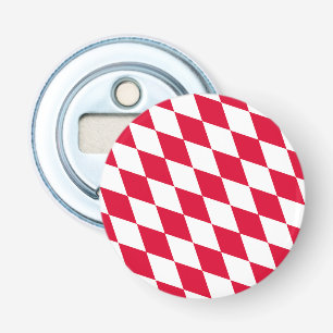 Décapsuleur Motif du drapeau diamant de Bavière rouge et blanc